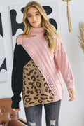 Turtle Neck Color Block Cutout Sweater-Product Type | Naughty Smile Fashion