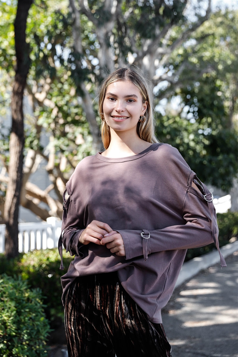 Long Sleeve Cut-out Sweater-Product Type | Naughty Smile Fashion