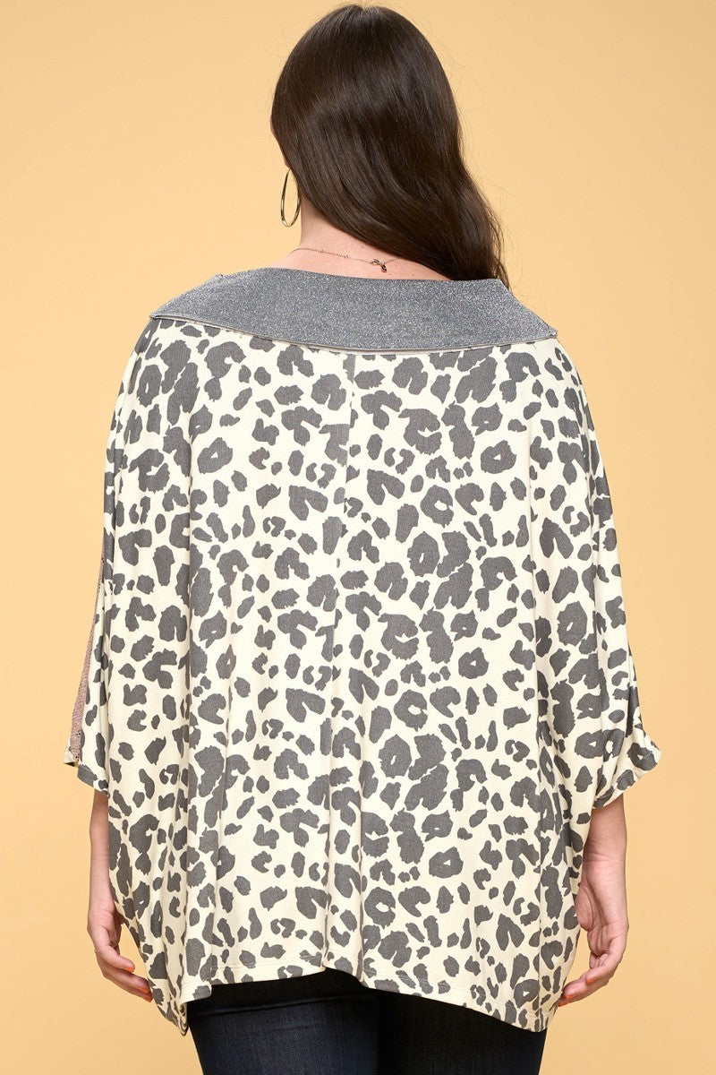 Multi Print Oversized V-neckline-Product Type | Naughty Smile Fashion