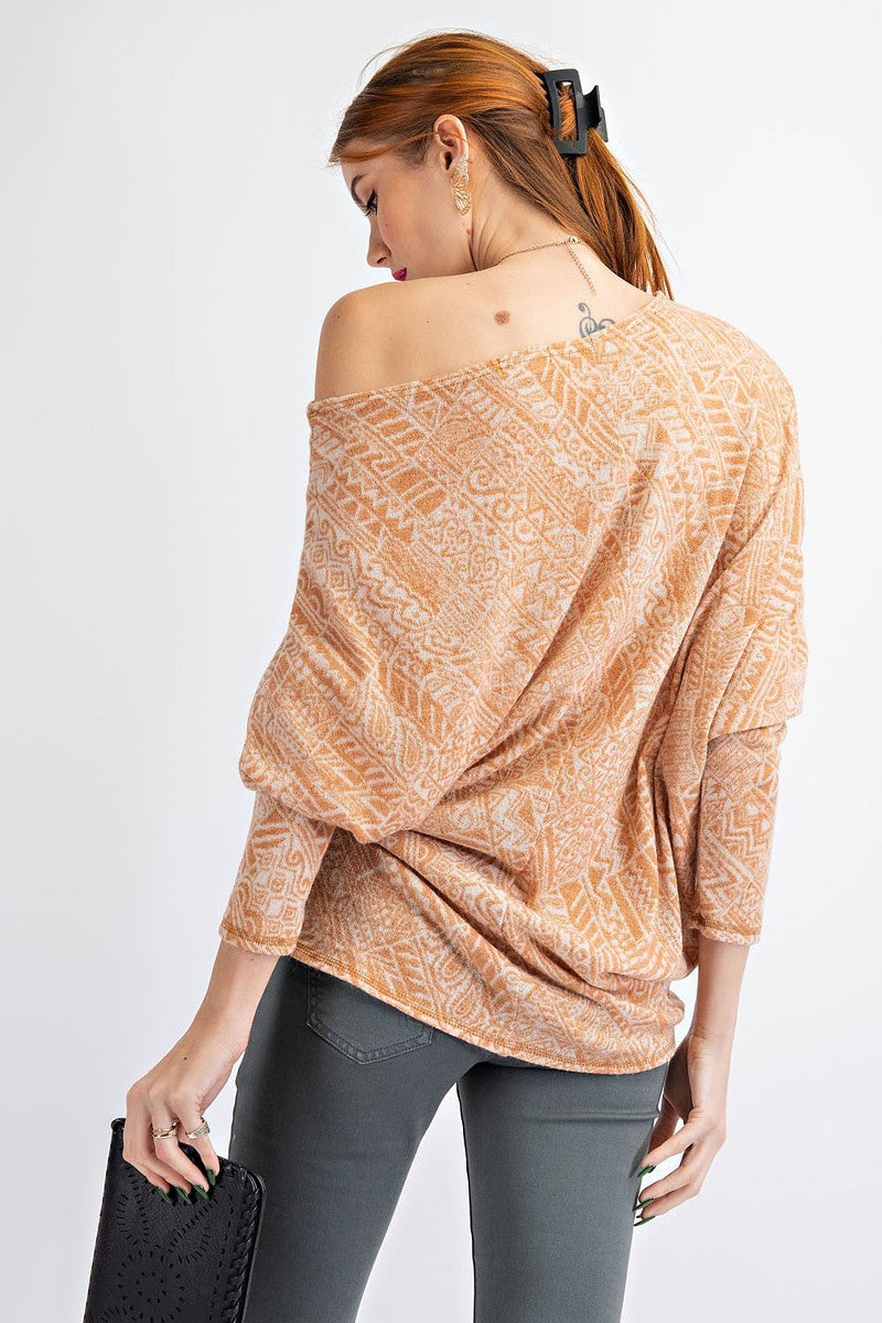 Tribal Printed Knit Top-Product Type | Naughty Smile Fashion