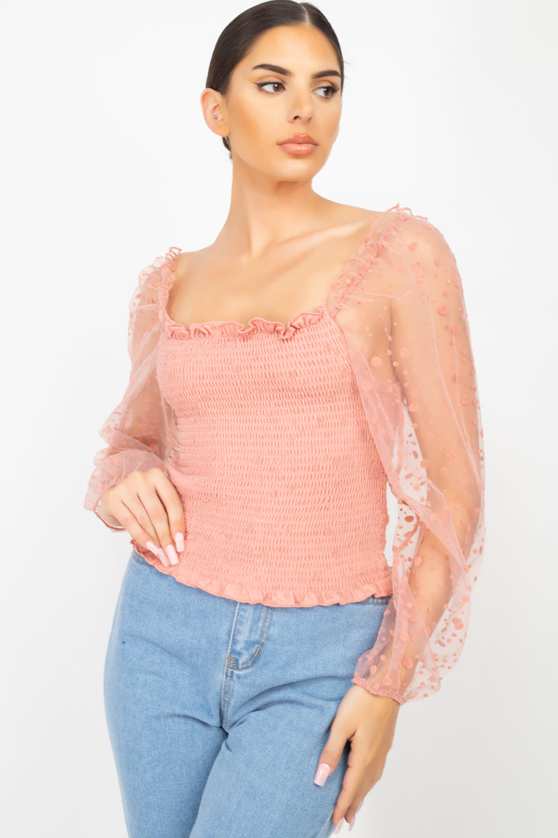 Square Neck Smocking Top-Product Type | Naughty Smile Fashion
