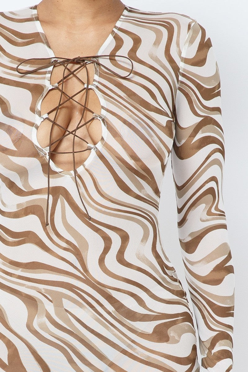 Printed Mesh Dress-Product Type | Naughty Smile Fashion