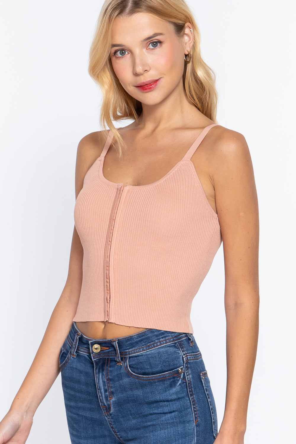 Front Closure With Hooks Sweater Cami Top-Product Type | Naughty Smile Fashion