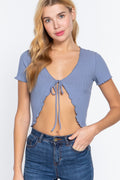 Short Slv Variegated Rib Cardigan-Product Type | Naughty Smile Fashion