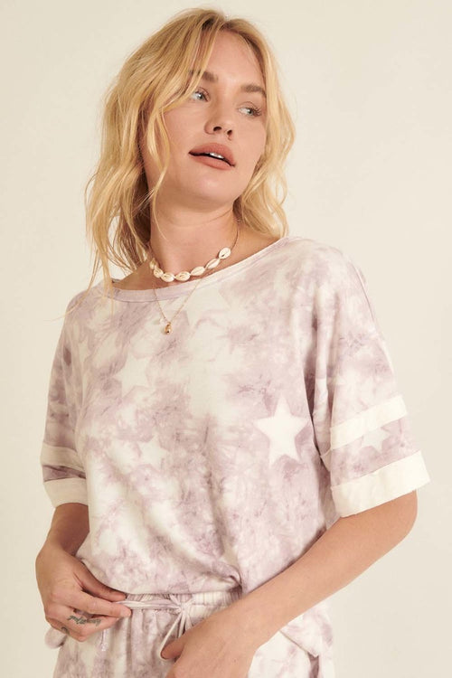 A Star-pattern Tie-dye Knit Top-Product Type | Naughty Smile Fashion