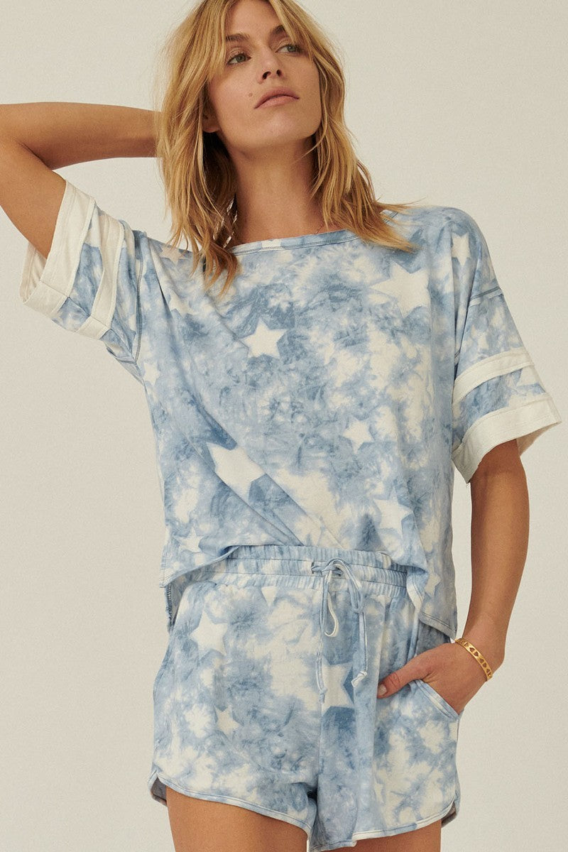 A Star-pattern Tie-dye Knit Top-Product Type | Naughty Smile Fashion