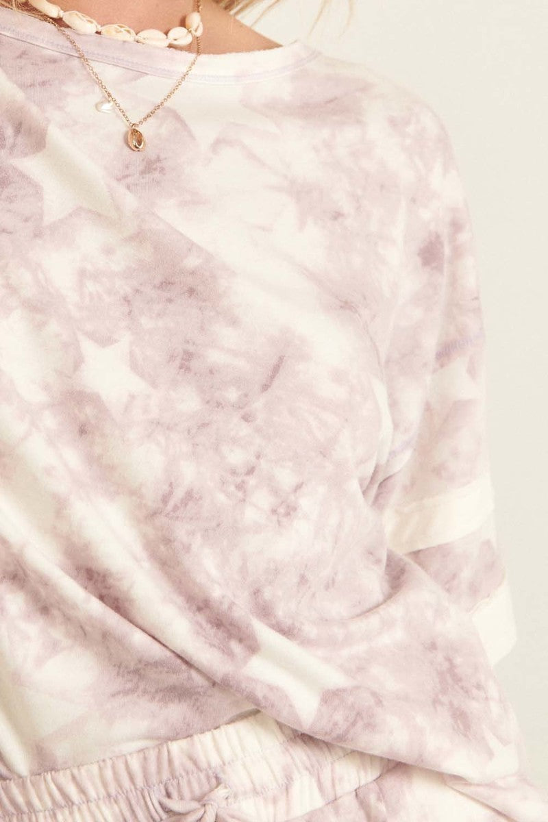 A Star-pattern Tie-dye Knit Top-Product Type | Naughty Smile Fashion