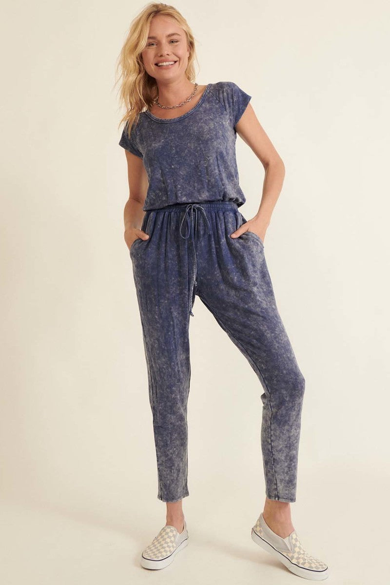 Mineral Washed Finish Knit Jumpsuit-Product Type | Naughty Smile Fashion