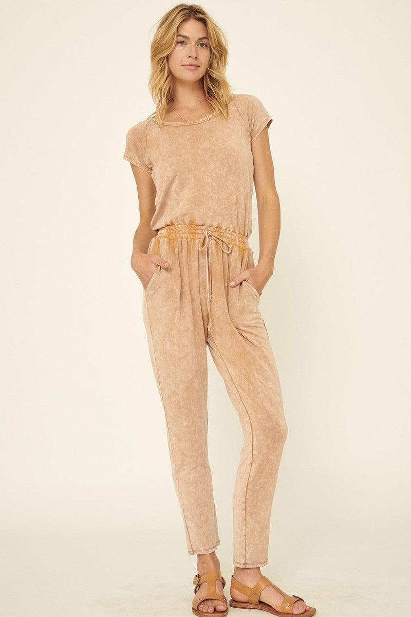 Mineral Washed Finish Knit Jumpsuit-Product Type | Naughty Smile Fashion