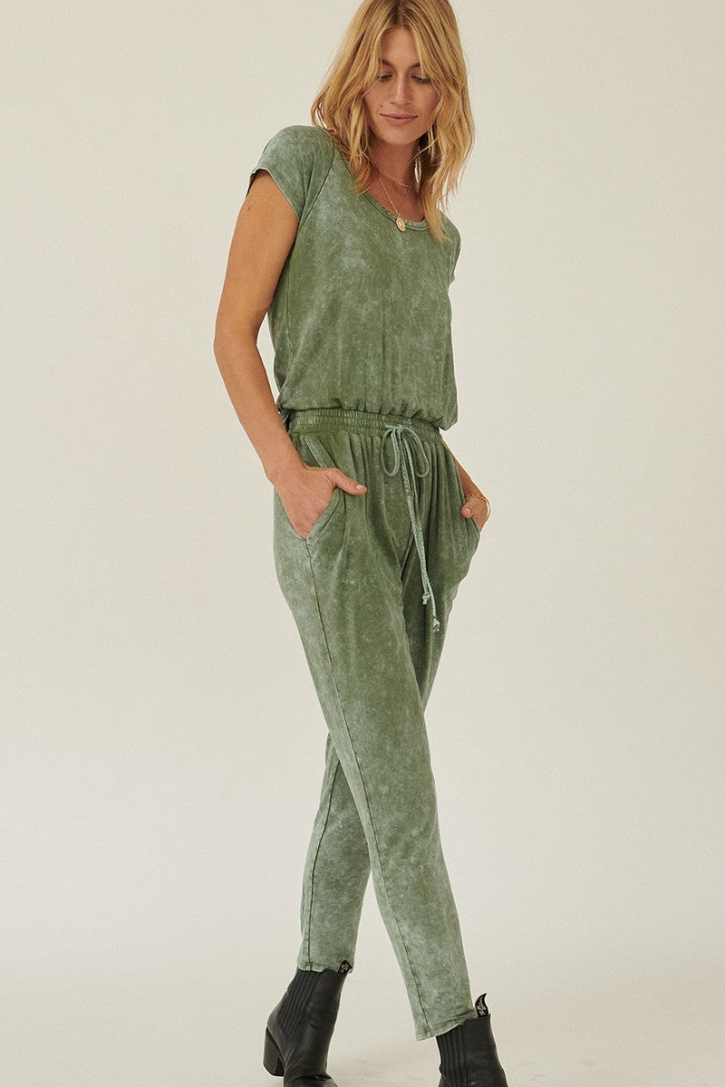 Mineral Washed Finish Knit Jumpsuit-Product Type | Naughty Smile Fashion