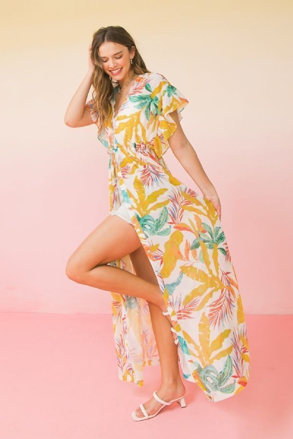 A Printed Woven Maxi Cover Up-Product Type | Naughty Smile Fashion
