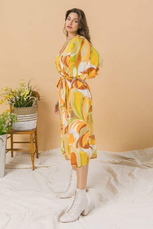 A Printed Woven Midi Dress-Product Type | Naughty Smile Fashion