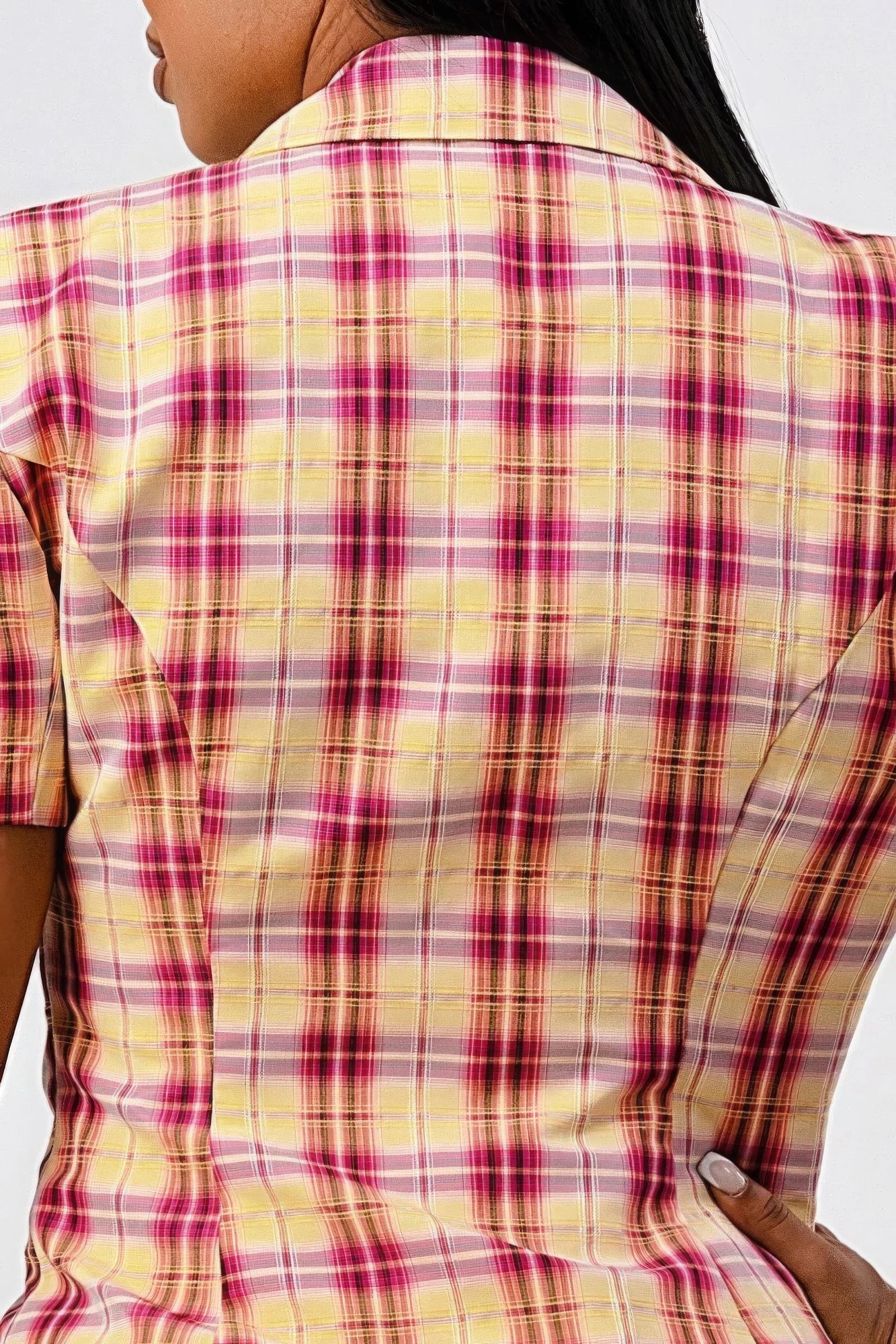 Wide Collared Double Breasted Plaid Blazer Mini Dress-Product Type | Naughty Smile Fashion