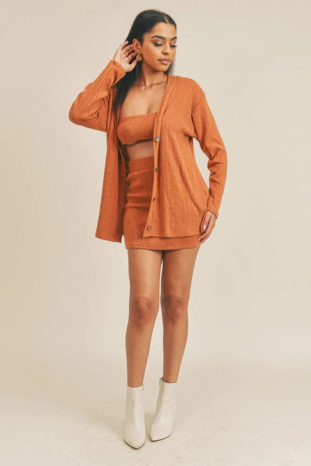 Cardigan Solid Color 3 Piece Set-Product Type | Naughty Smile Fashion