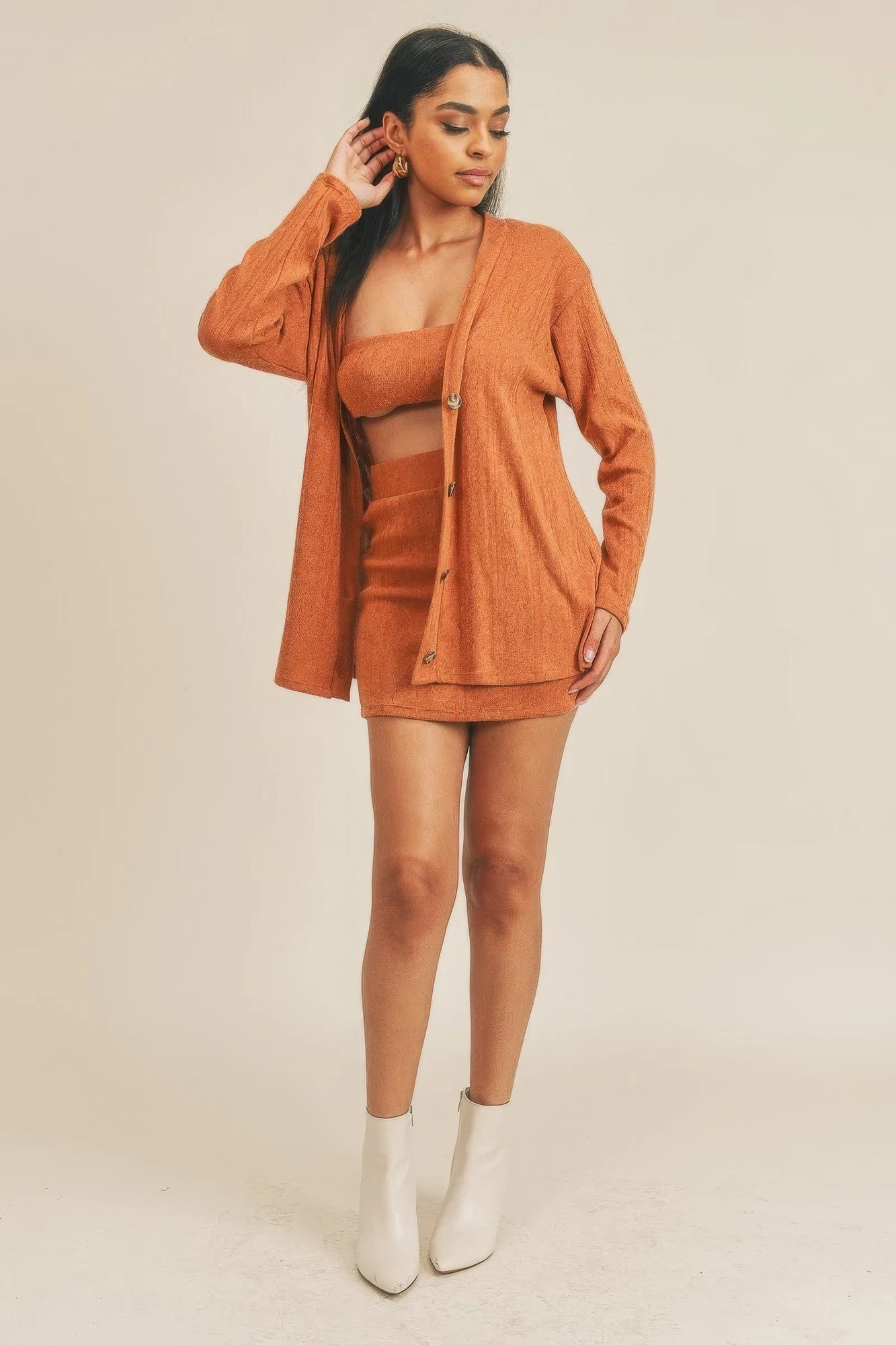 Cardigan Solid Color 3 Piece Set-Product Type | Naughty Smile Fashion