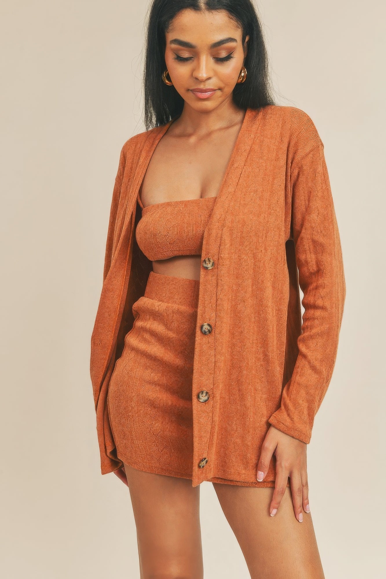 Cardigan Solid Color 3 Piece Set-Product Type | Naughty Smile Fashion
