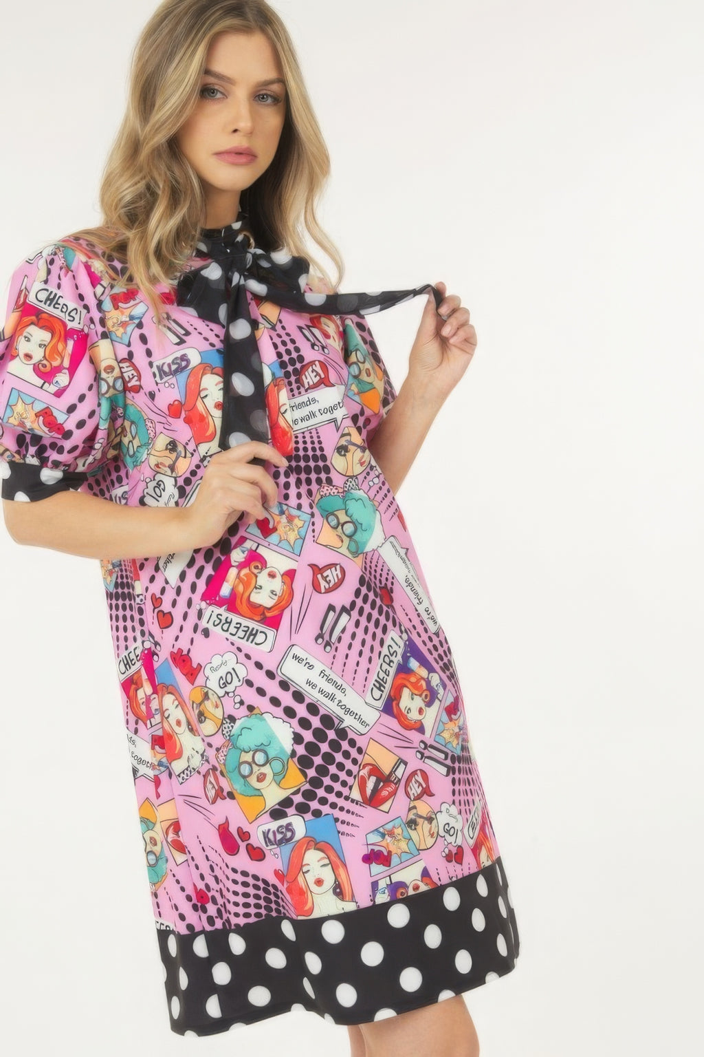 Print Midi Dress With Polka Dot Finish-Product Type | Naughty Smile Fashion
