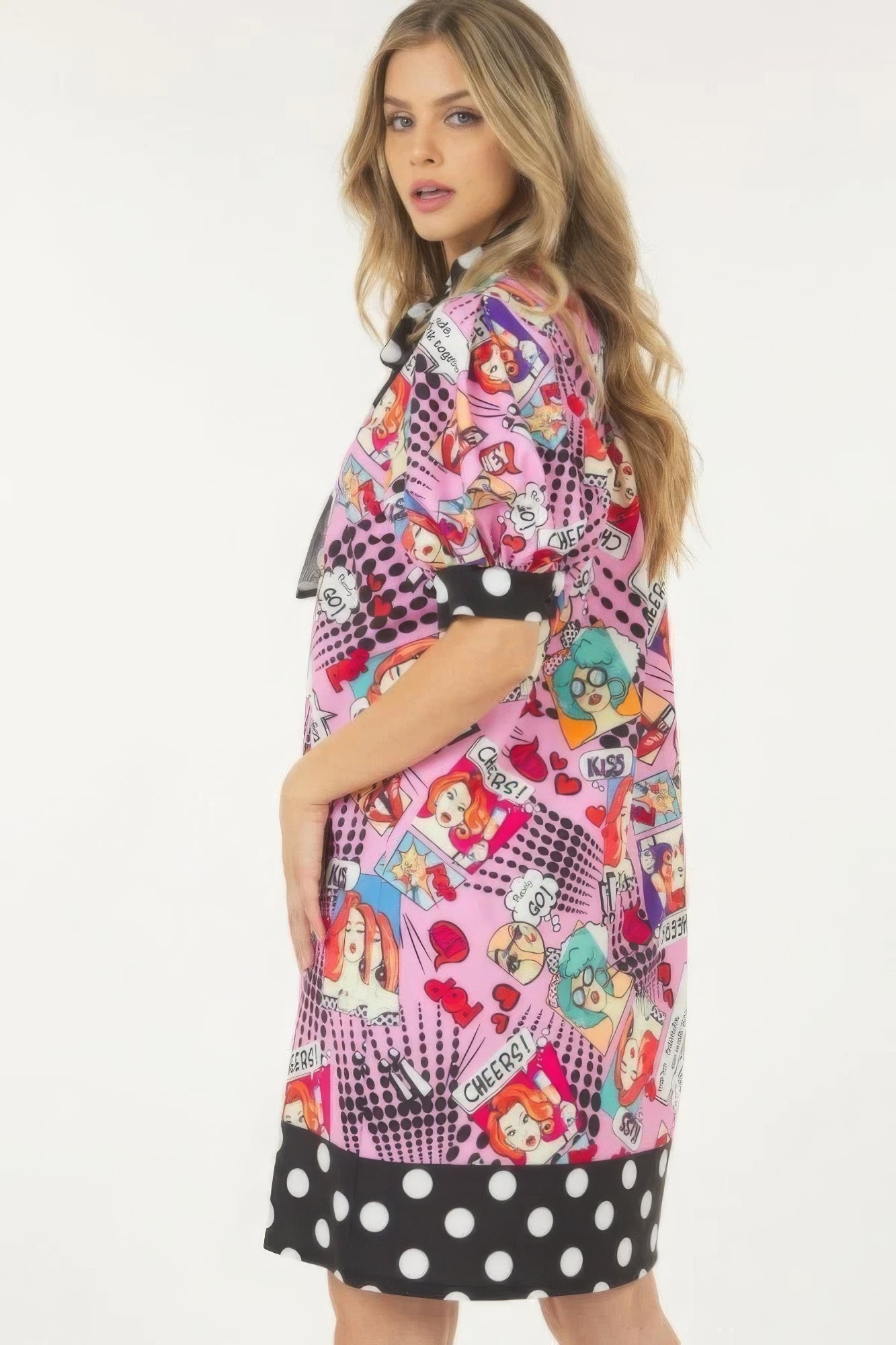 Print Midi Dress With Polka Dot Finish-Product Type | Naughty Smile Fashion