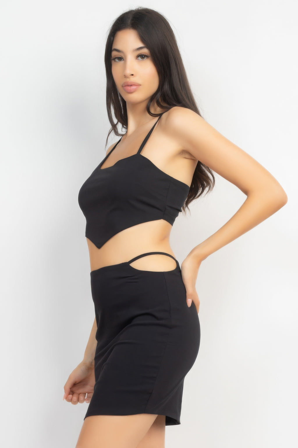 Asymmetrical Cross Back Top & Skirts Set-Product Type | Naughty Smile Fashion