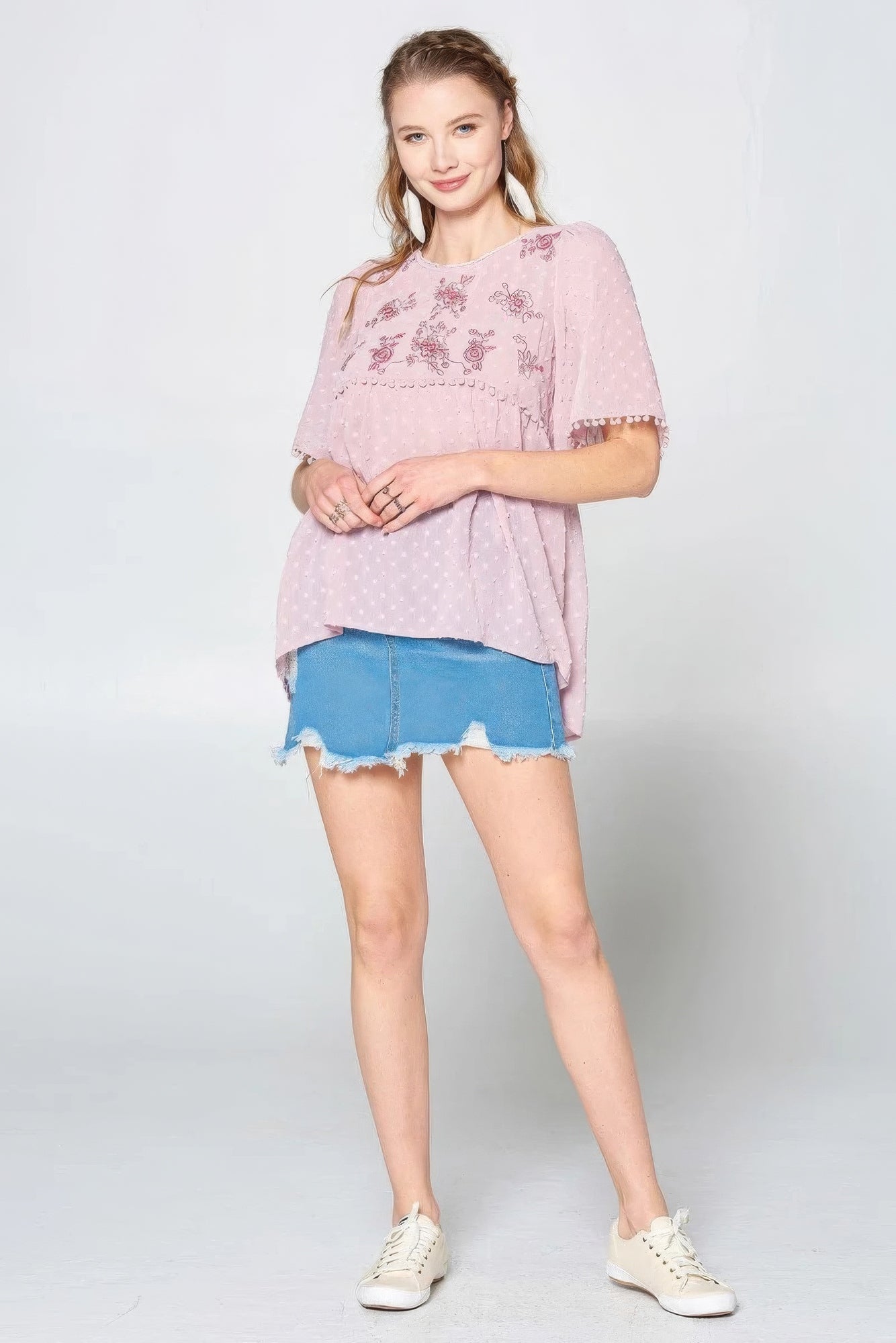 This Detailed Lace Trimmed Bubble Chiffon Blouse-Product Type | Naughty Smile Fashion