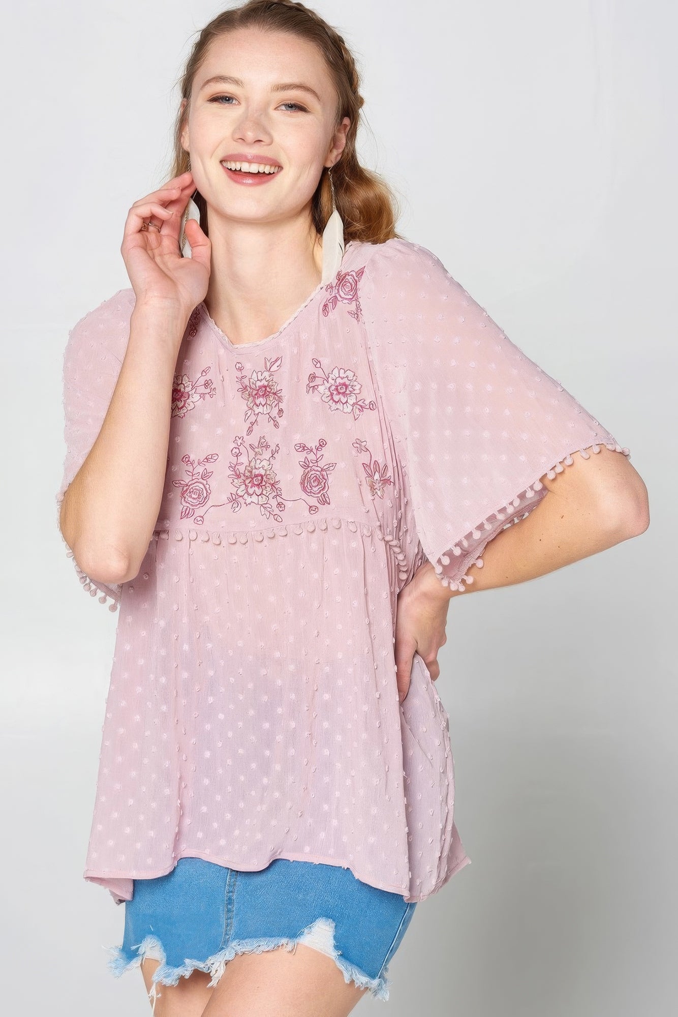 This Detailed Lace Trimmed Bubble Chiffon Blouse-Product Type | Naughty Smile Fashion