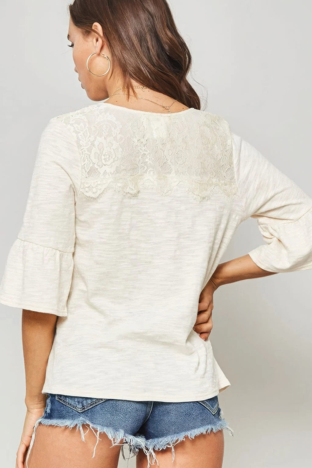 A Knit Top With Deep V Neckline And Yoke Design-Product Type | Naughty Smile Fashion