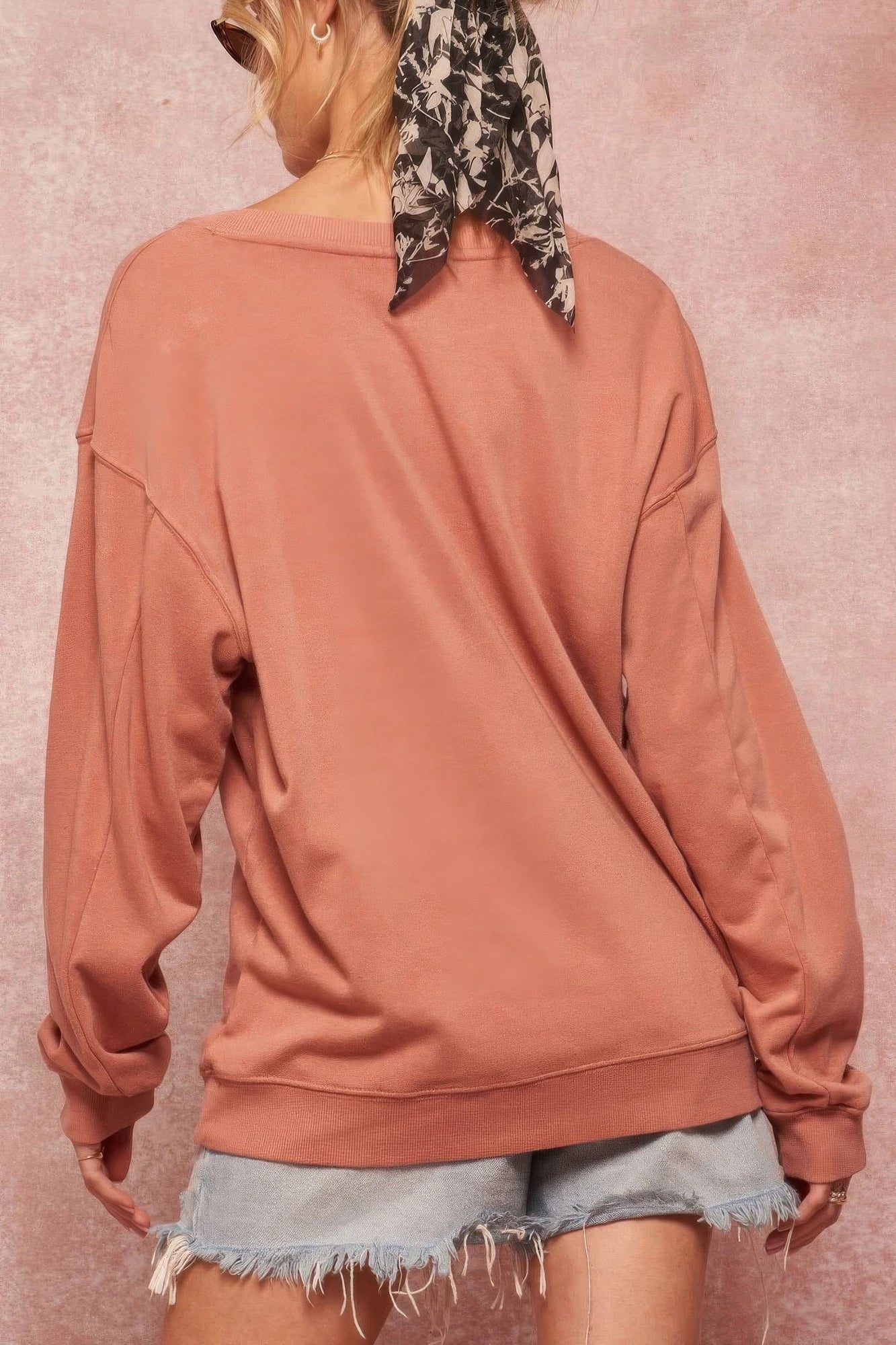 A Garment Dyed French Terry Graphic Sweatshirt-Product Type | Naughty Smile Fashion