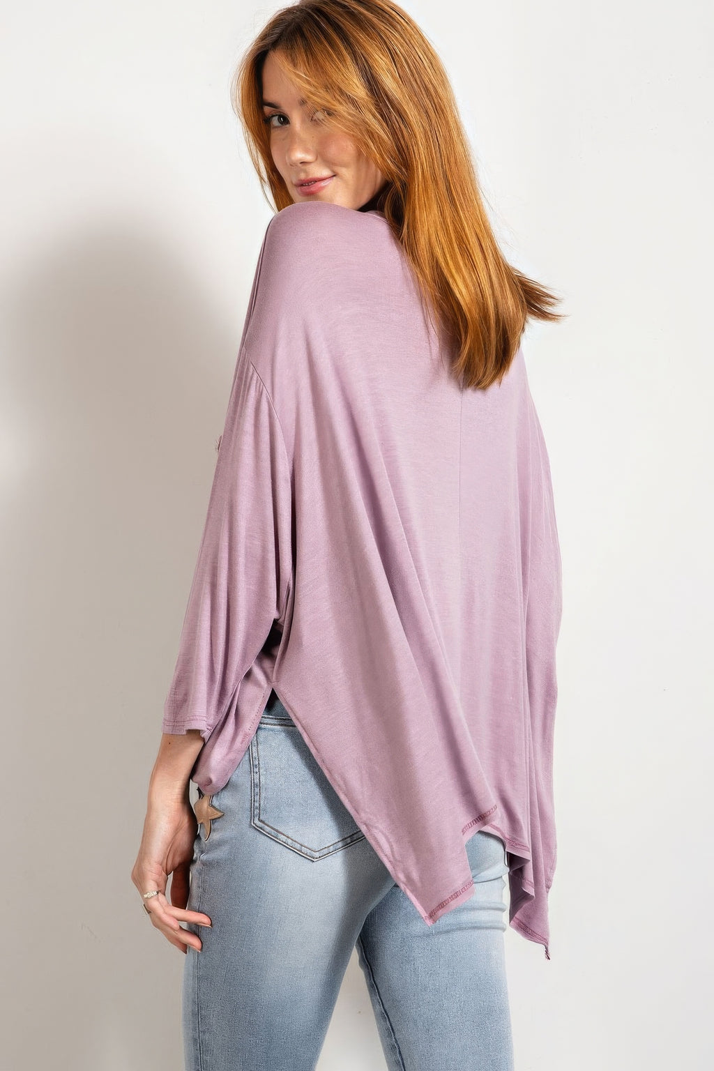 Rounded Neckline 3/4 Sleeves Washed Top-Product Type | Naughty Smile Fashion