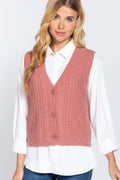 V-neck Cable Sweater Vest Cardigan-Product Type | Naughty Smile Fashion