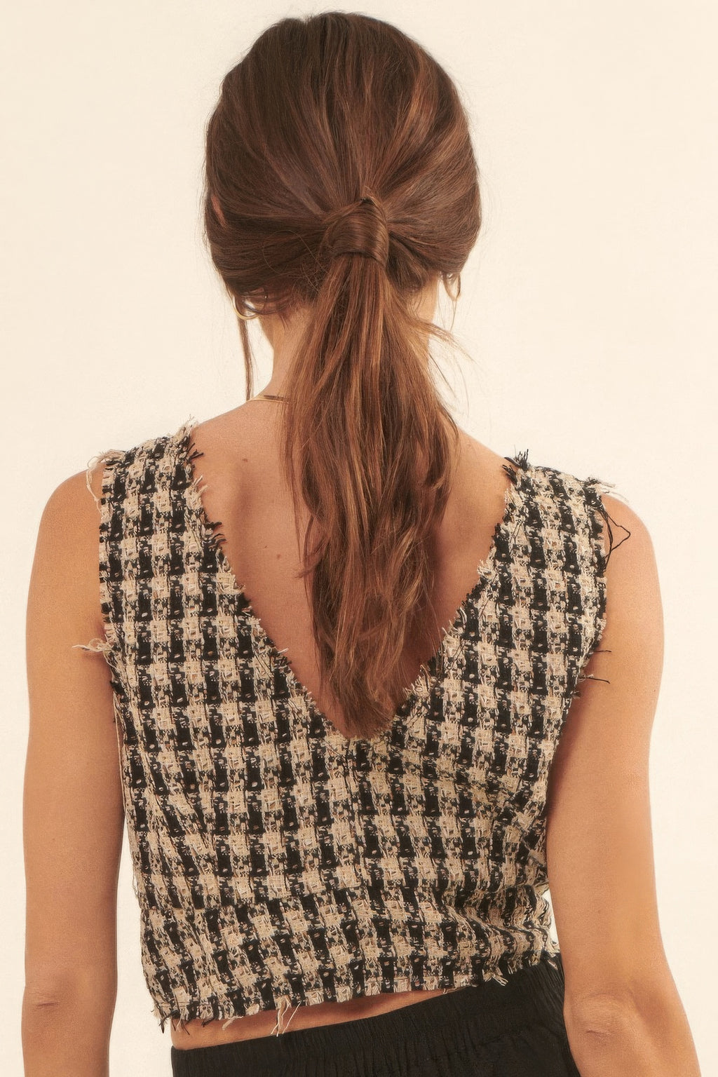 V Neckline Plaid Woven Vest-Product Type | Naughty Smile Fashion