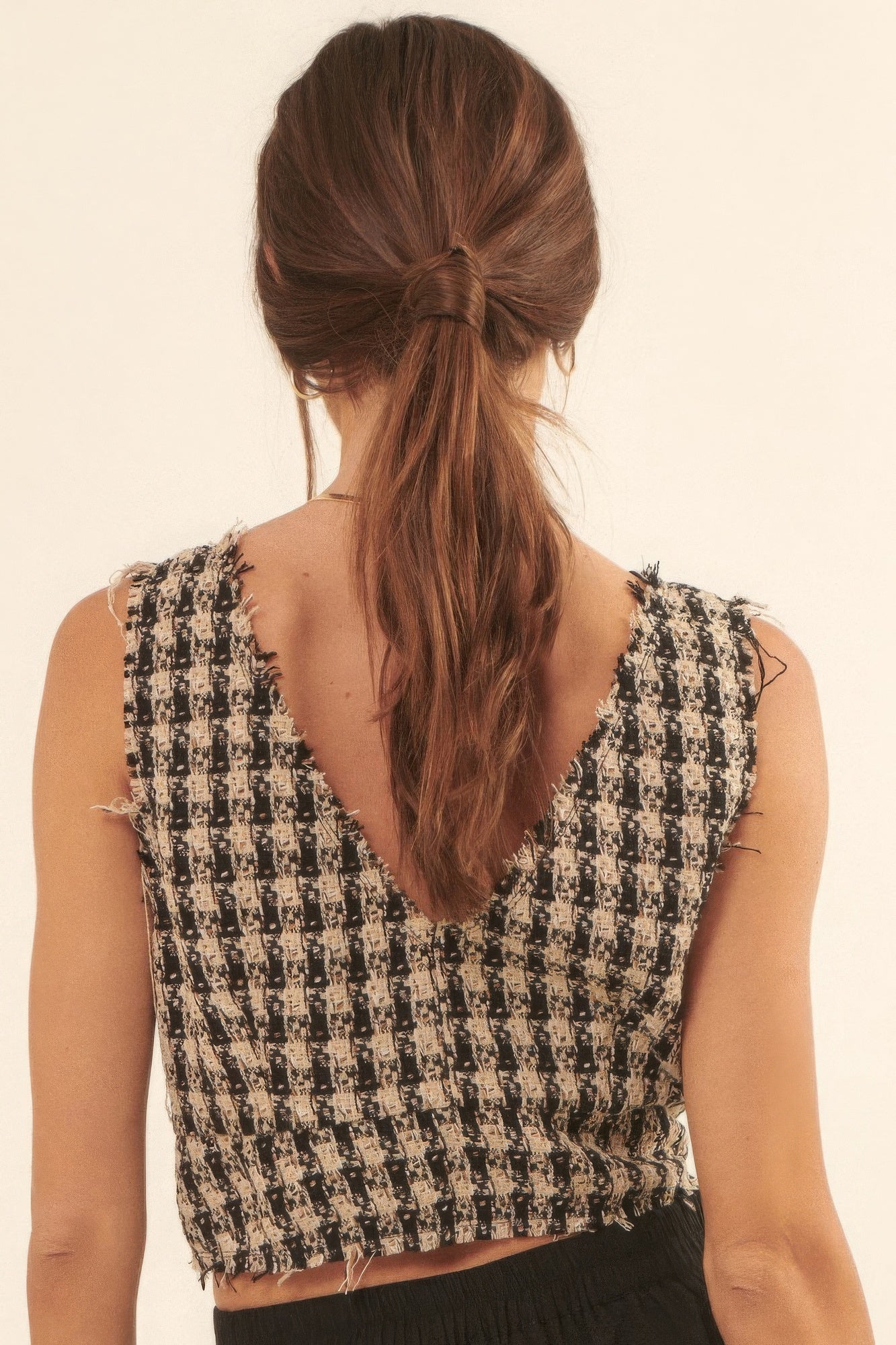 V Neckline Plaid Woven Vest-Product Type | Naughty Smile Fashion