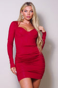 Long Sleeve Corset Halter Tie Mini Dress-Product Type | Naughty Smile Fashion