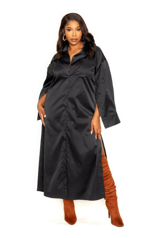 Plus Size Cape Sleeve Shirt Dress – Stylish & Comfortable – men’s fashion, stylish and versatile