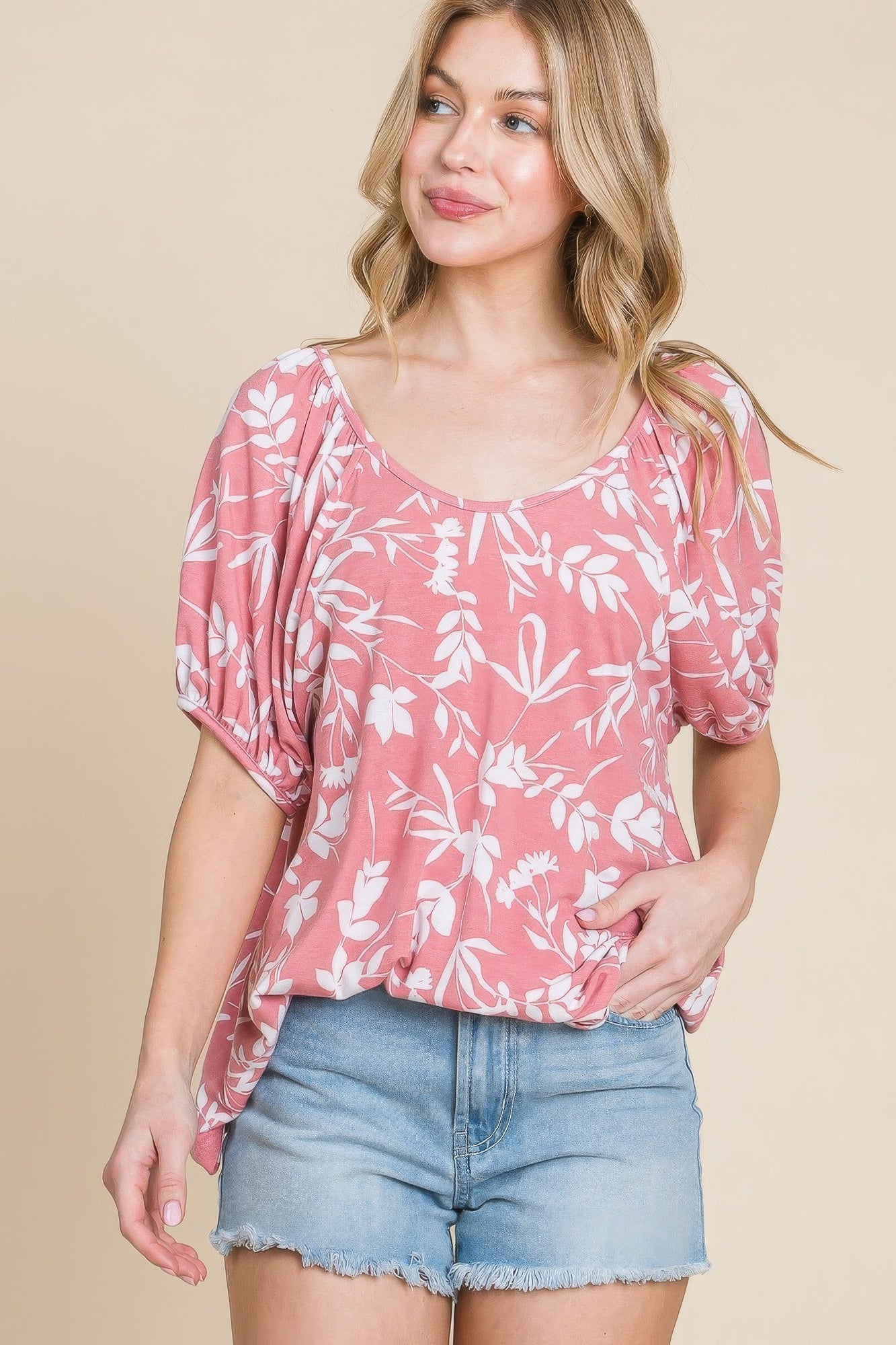 Floral T/r Span Babydoll Top-Product Type | Naughty Smile Fashion
