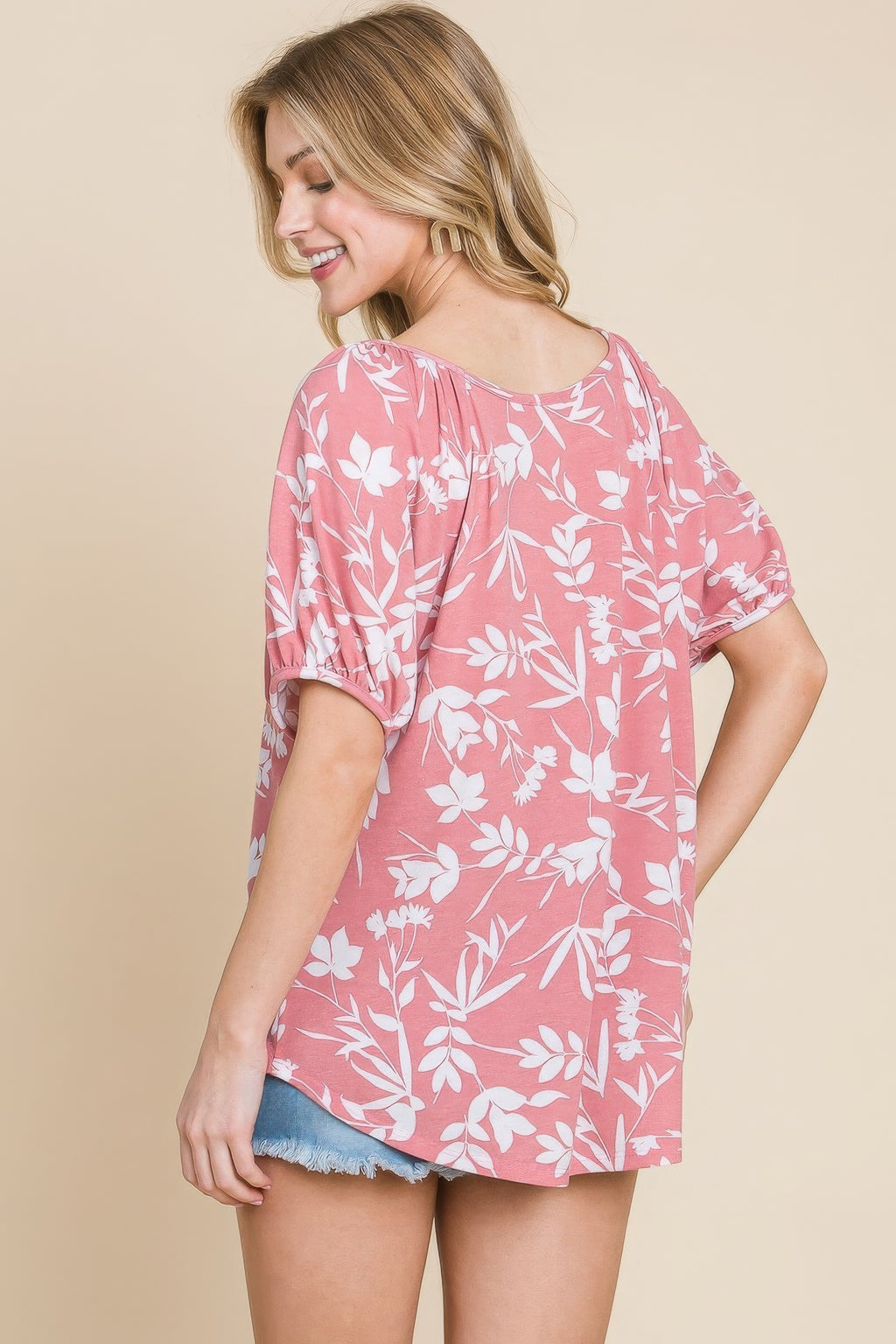Floral T/r Span Babydoll Top-Product Type | Naughty Smile Fashion