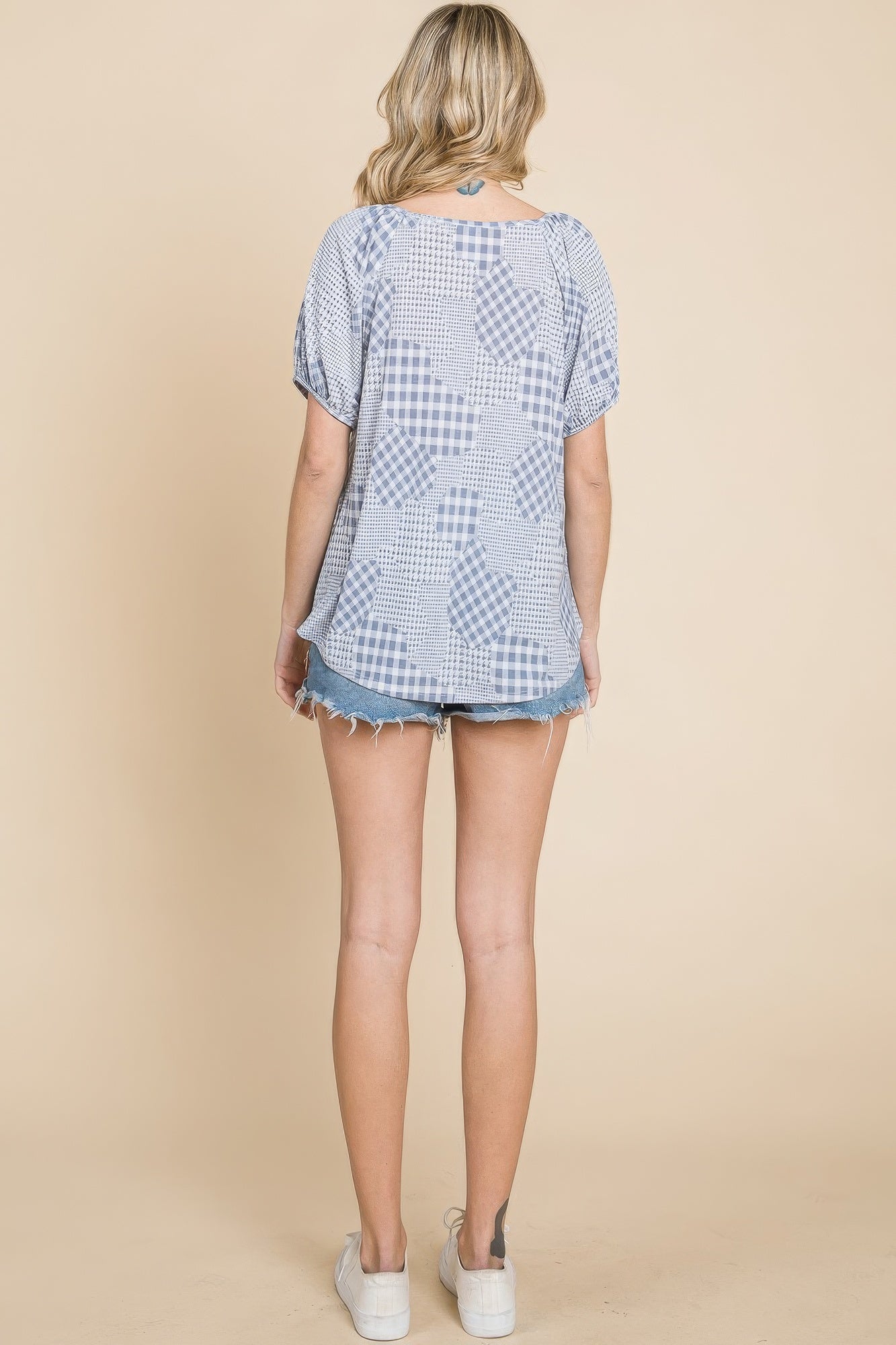 Hounds Tooth And Check Plaid Top-Product Type | Naughty Smile Fashion