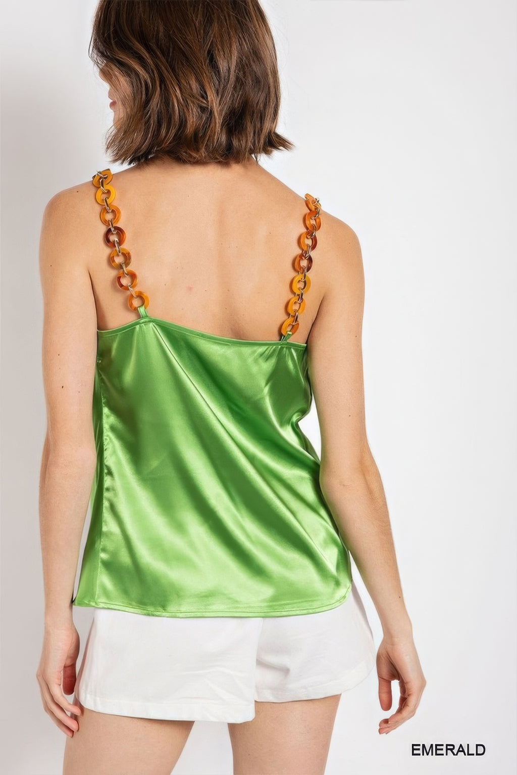 Cowl neck satin camisole with chain strap-Product Type | Naughty Smile Fashion