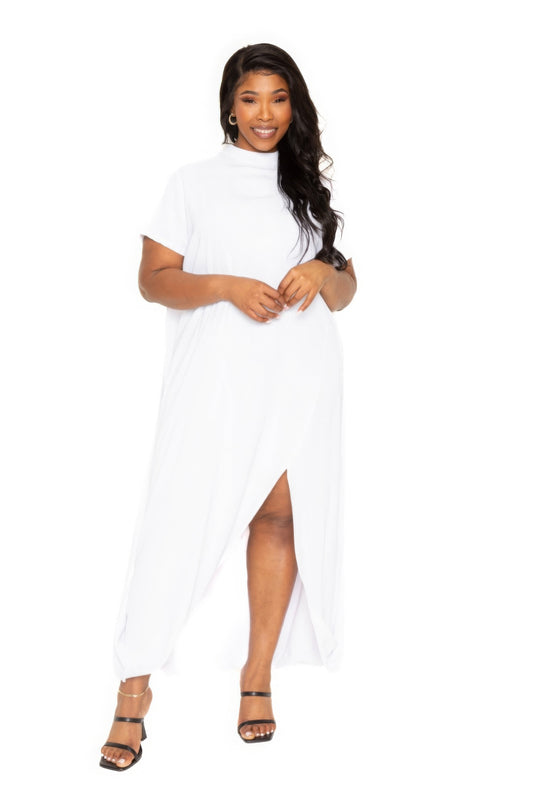Plus Size Mock neck back cape dress – Stylish & Comfortable – men’s fashion, stylish and versatile