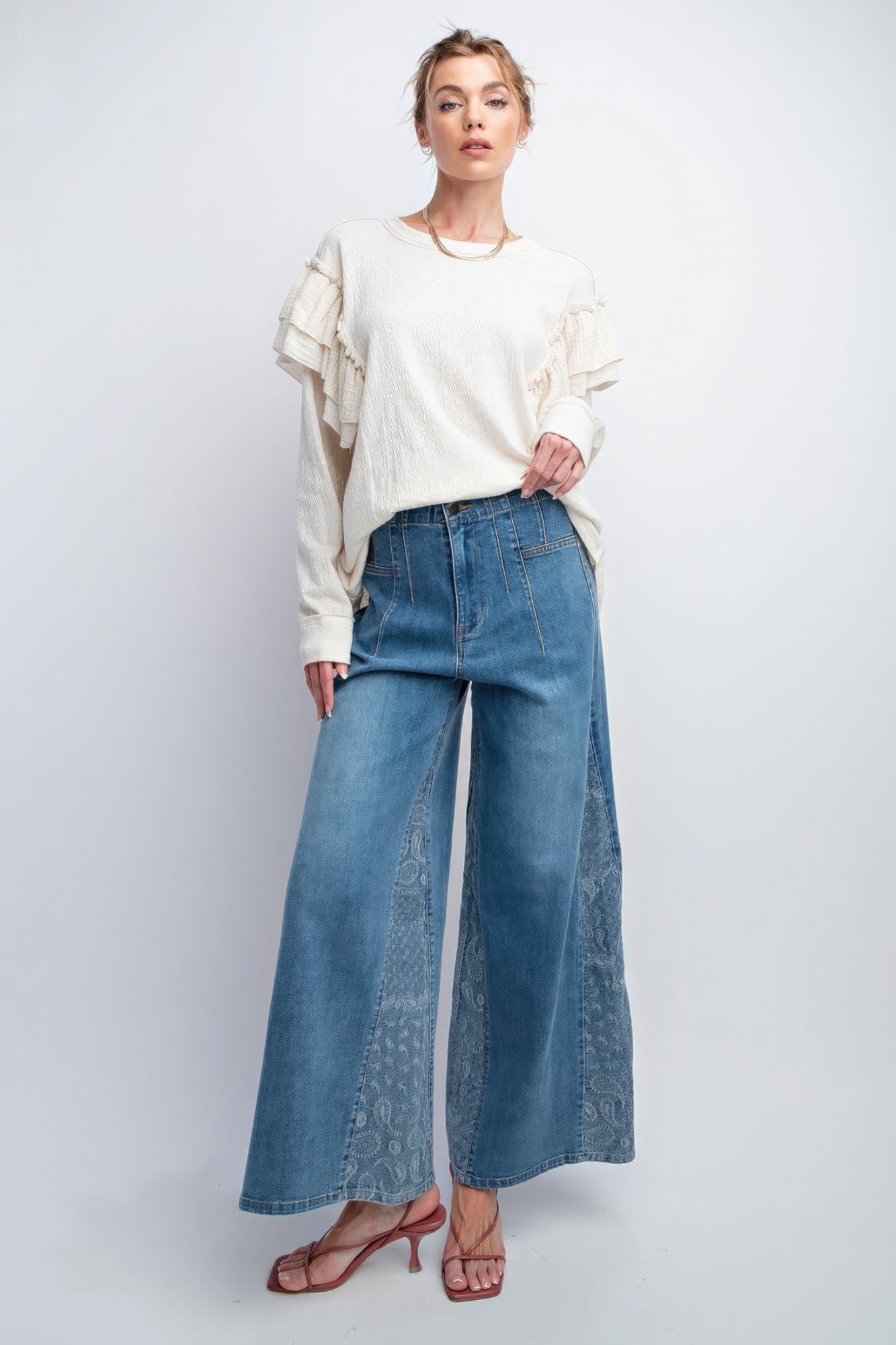 Double Ruffle Sleeves Top-Product Type | Naughty Smile Fashion