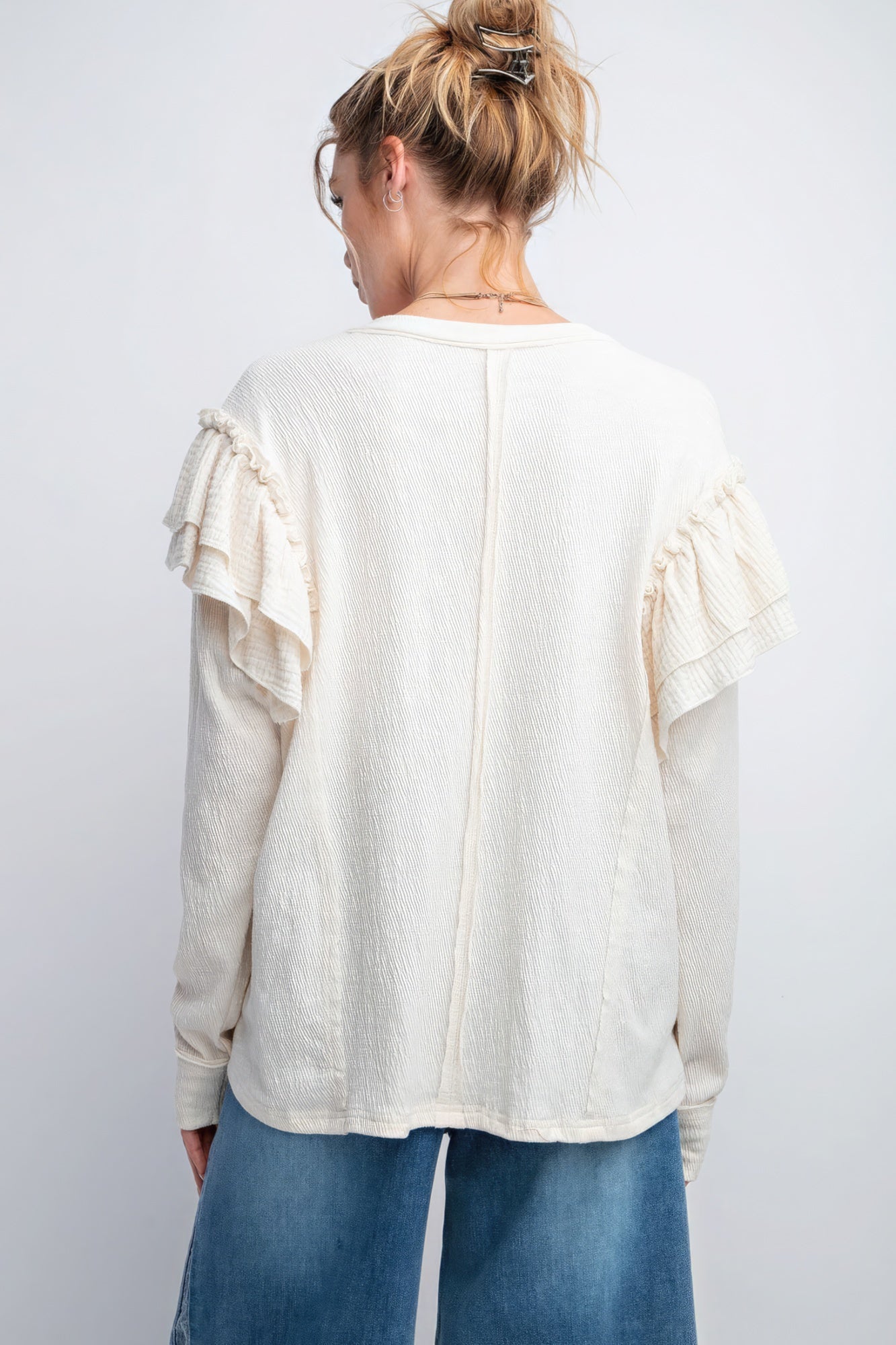 Double Ruffle Sleeves Top-Product Type | Naughty Smile Fashion