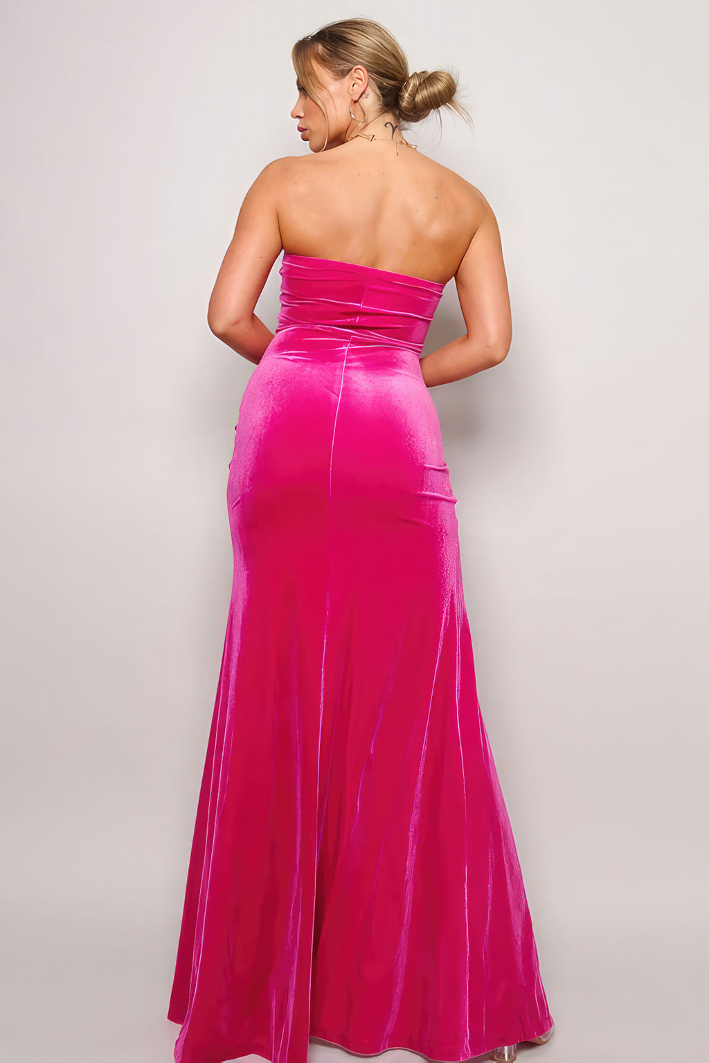 Strapless Sweetheart Maxi Velvet Dress-Product Type | Naughty Smile Fashion