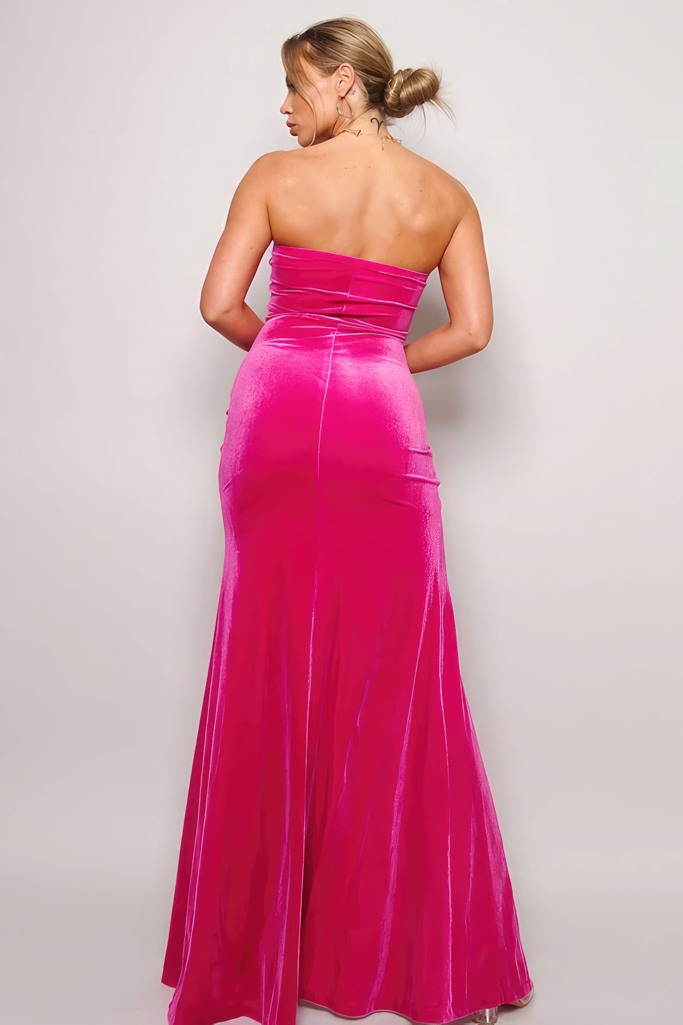 Strapless Sweetheart Maxi Velvet Dress-Product Type | Naughty Smile Fashion