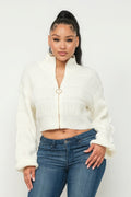 Sweater Top W/ Front Zipper-Product Type | Naughty Smile Fashion
