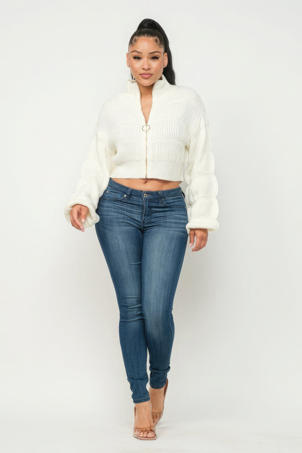 Sweater Top W/ Front Zipper-Product Type | Naughty Smile Fashion