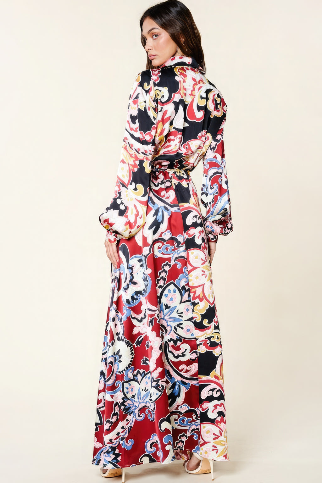 Color Block Printed V Neck Dress-Product Type | Naughty Smile Fashion
