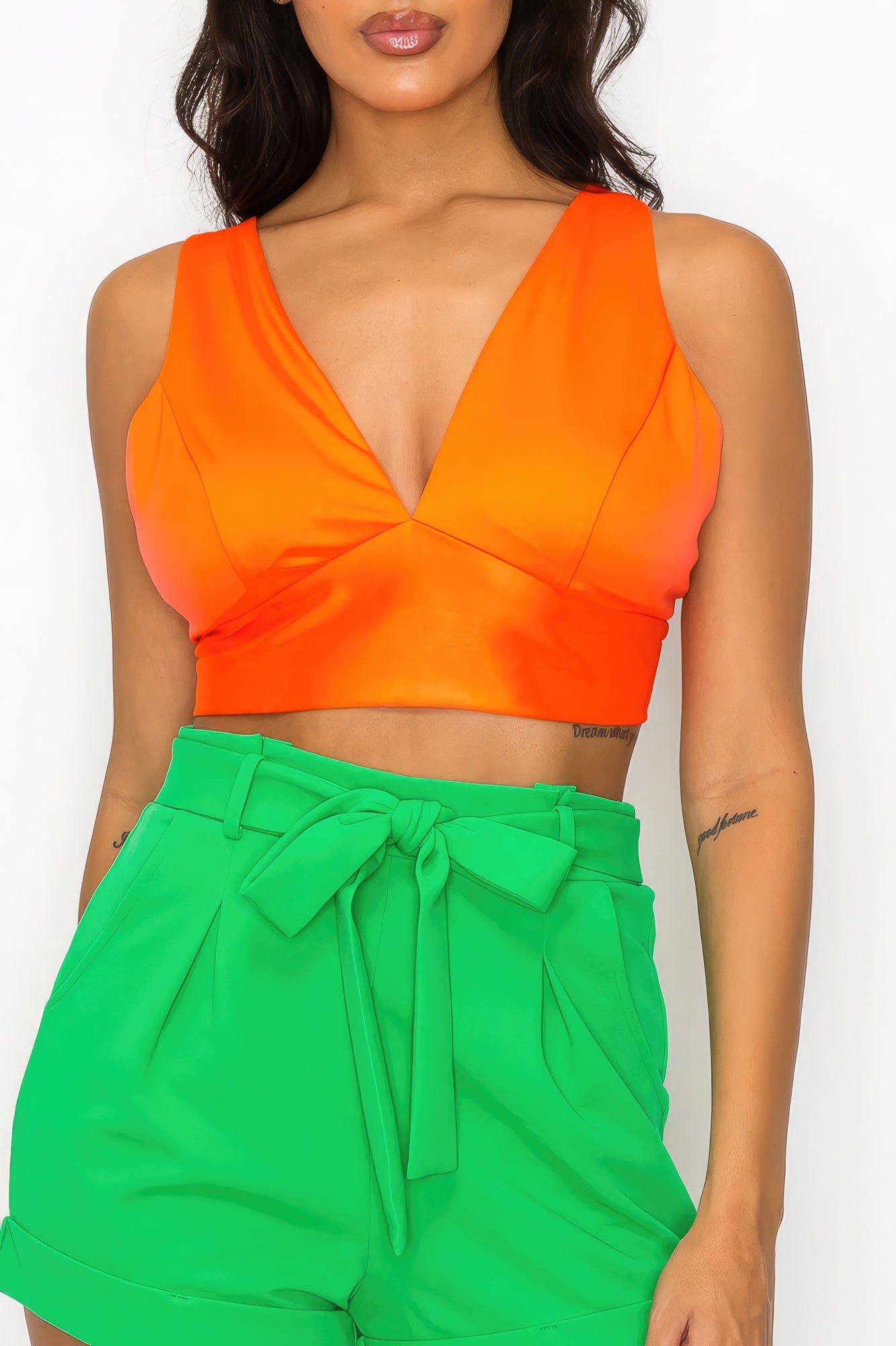 Smock V-neck Satin Bra Top-Product Type | Naughty Smile Fashion
