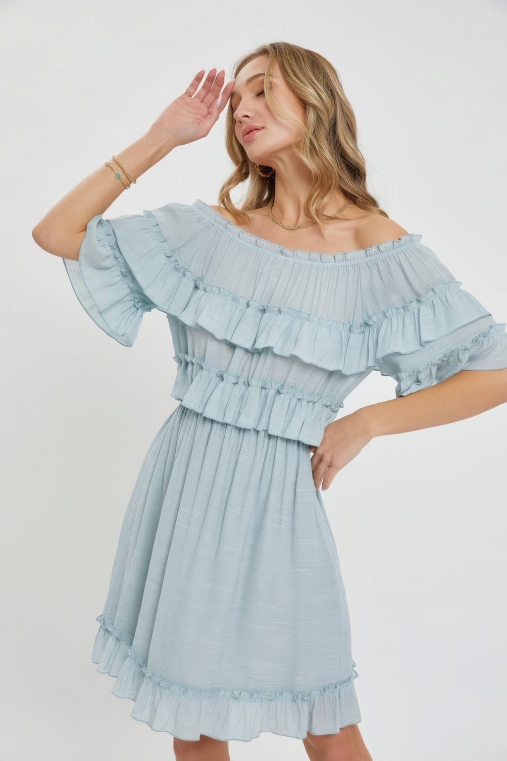 Off Shoulder Ruffle Dress-Product Type | Naughty Smile Fashion
