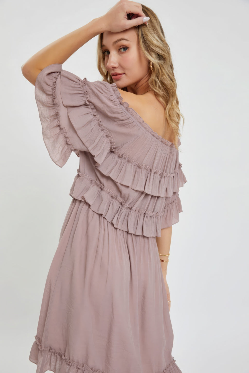 Off Shoulder Ruffle Dress-Product Type | Naughty Smile Fashion