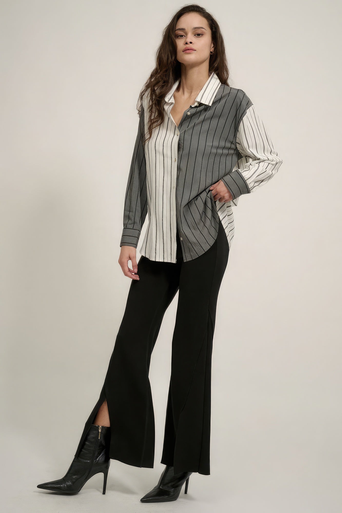 Solid Raw Edge Expose Seam Flare Pants-Product Type | Naughty Smile Fashion