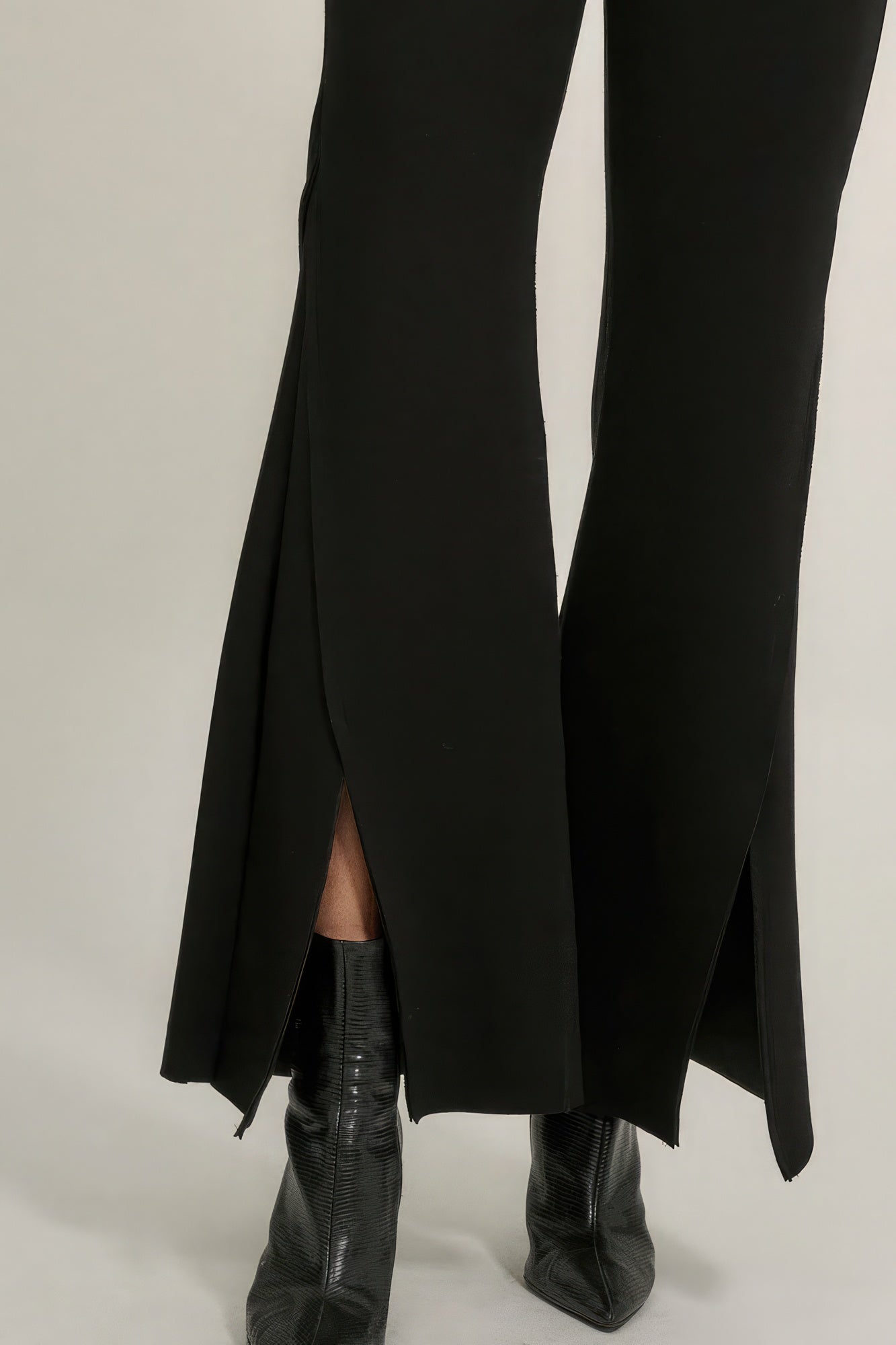 Solid Raw Edge Expose Seam Flare Pants-Product Type | Naughty Smile Fashion